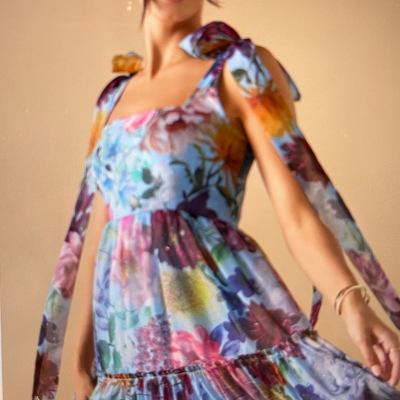 A6 - #281 Francesca's AUDREY PARKS LT BLUE FLORAL MAXI DRESS - Picture 10 of 11